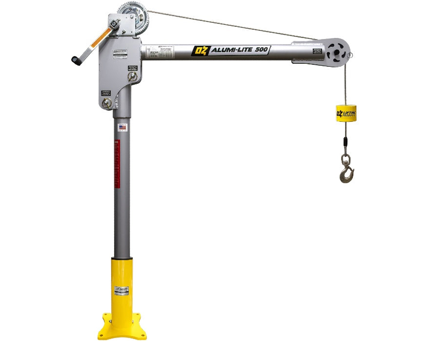 Oz Lifting Alumi-Lite Aluminum Davit Crane 500lb and 1000lb Capacity