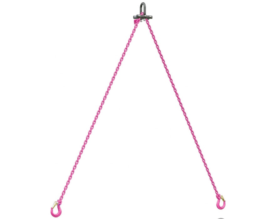 Adjustable two leg chain sling - 2,000lb capacity - grade 100