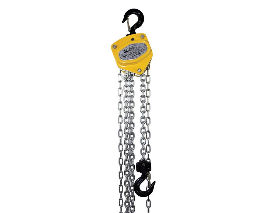 OZ Lifting Premium Chain Hoist, 1/2t- 30t capacity