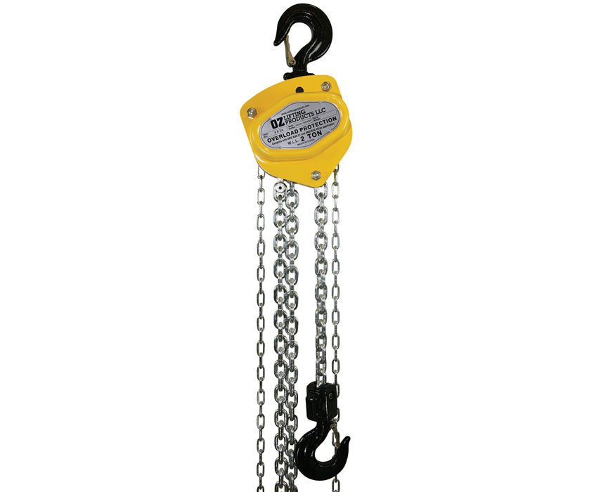 OZ Lifting Premium Chain Hoist, 1/2t- 30t capacity