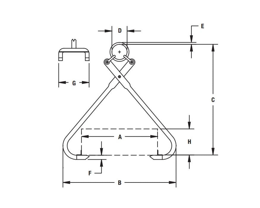 Caldwell Die Lifting Tongs, 2,000lb- 3,000lb capacity