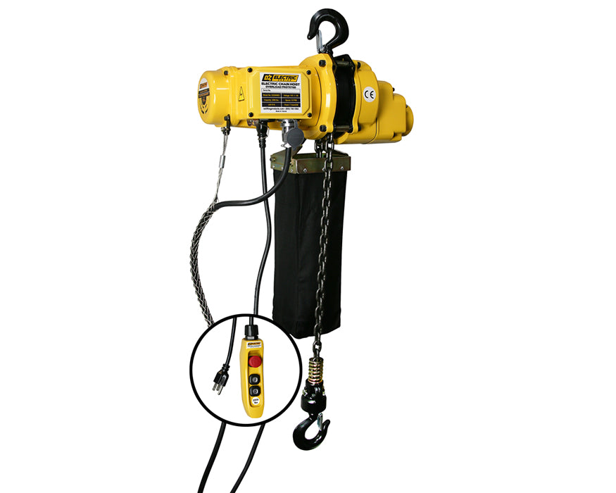 OZ Lifting Electric Chain Hoist, 1/4t- 2t capacity